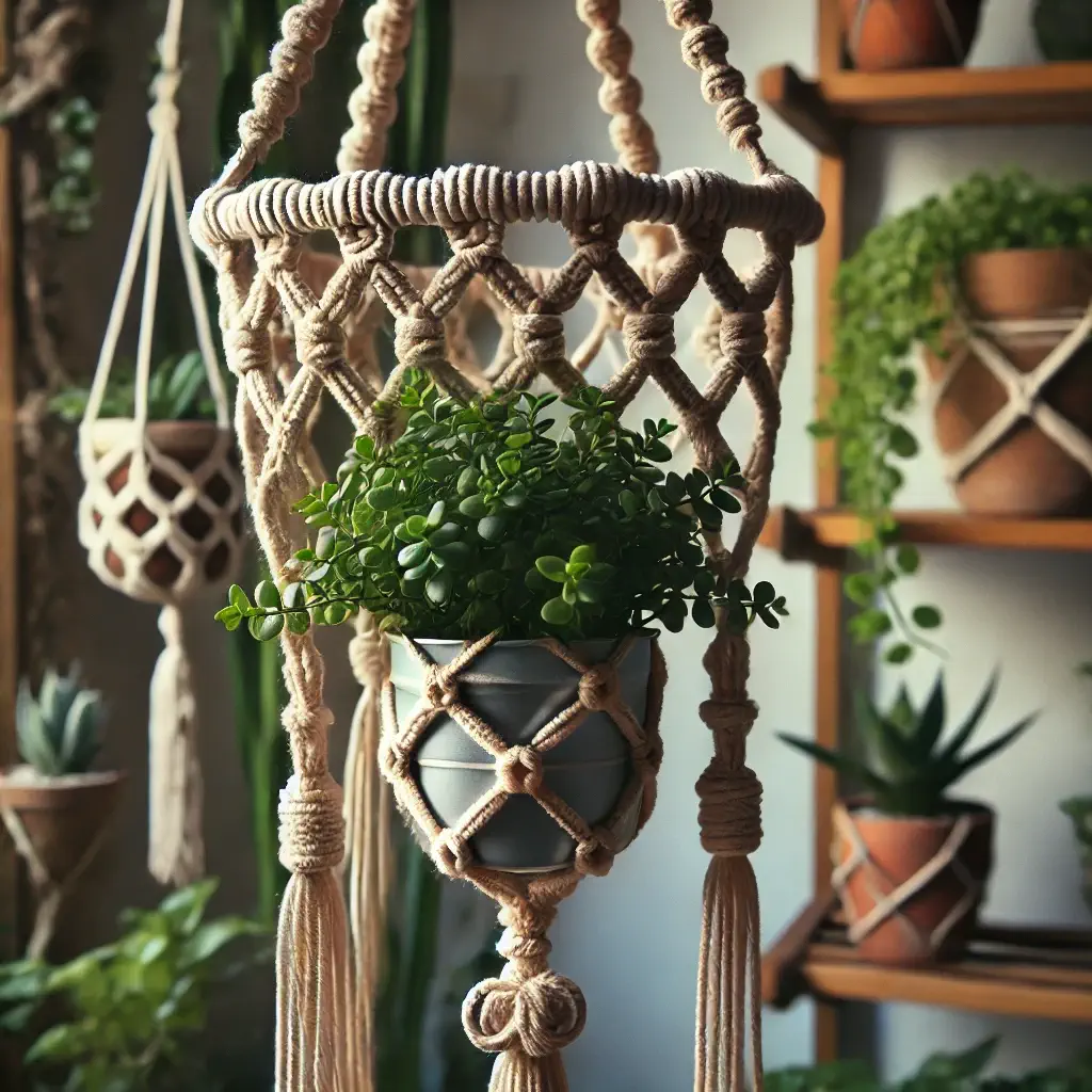 macramé plante- deco interieure